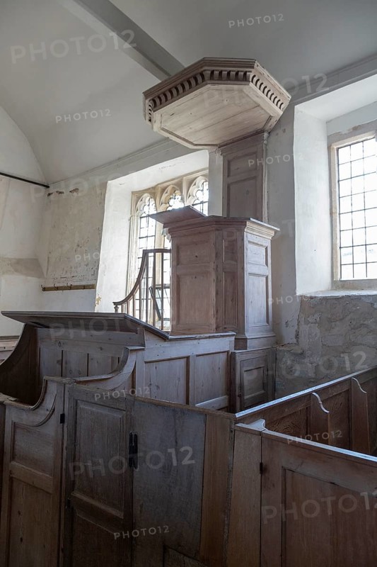 Church of Saint Mary, Old Dilton, Wiltshire, England, UK triple decker pulpit with sounding board