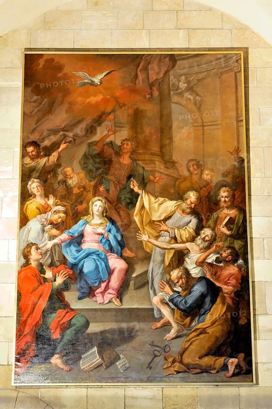 Painting, Se Dom, Igreja de Santa Maria Maior, Se Patriarcal de Lisboa, Cathedral, Start of construction 1147, Alfama neighbourhood, Lisbon, Lisboa, Portugal, Europe