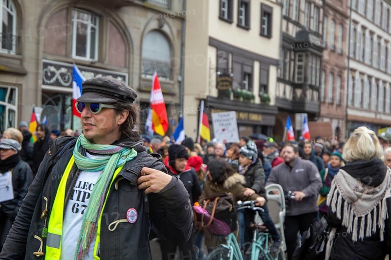 Strasbourg, France: Large demonstration for freedom against the corona measures and the vaccination pressure in France, Germany and other parts of Europe. The demonstration was organised by the peace initiative Europeansunited