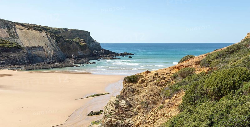 Sandy Carvalhal beach Costa Vicentina natural park, near Brejao, Alentejo Littoral, Portugal, Southern Europe, Europe