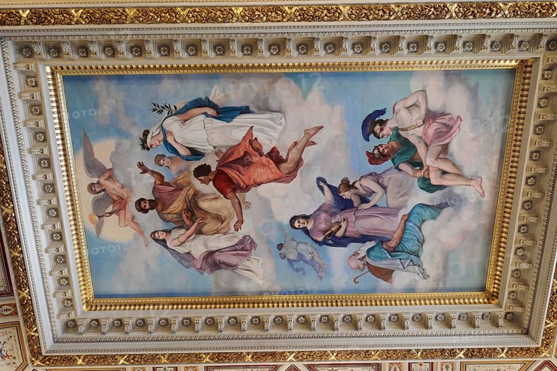 Ceiling design, interior design, Semperoper, Dresden, Saxony, Germany, Europe
