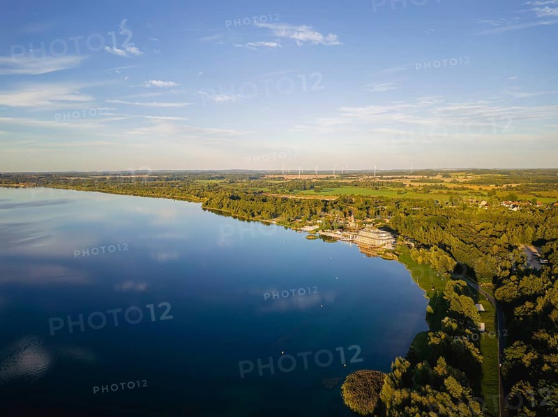 Lake Berzdorf is located on the southern city limits of Goerlitz in Upper Lusatia. It consists of the residual hole of the former Berzdorf open-cast lignite mine, which was flooded from 2002 to early 2013, Goerlitz, Saxony, Germany, Europe