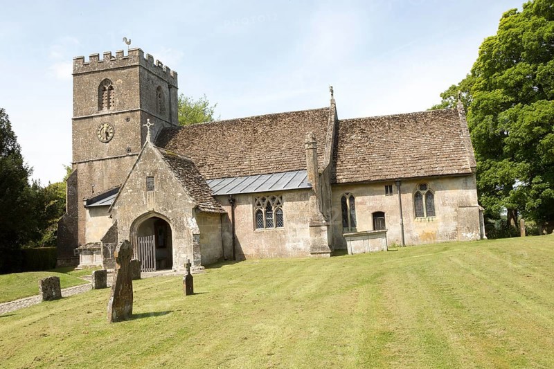 Village parish church of Saint John the Baptist, Chirton, Vale of Pewsey, Wiltshire, England, UK