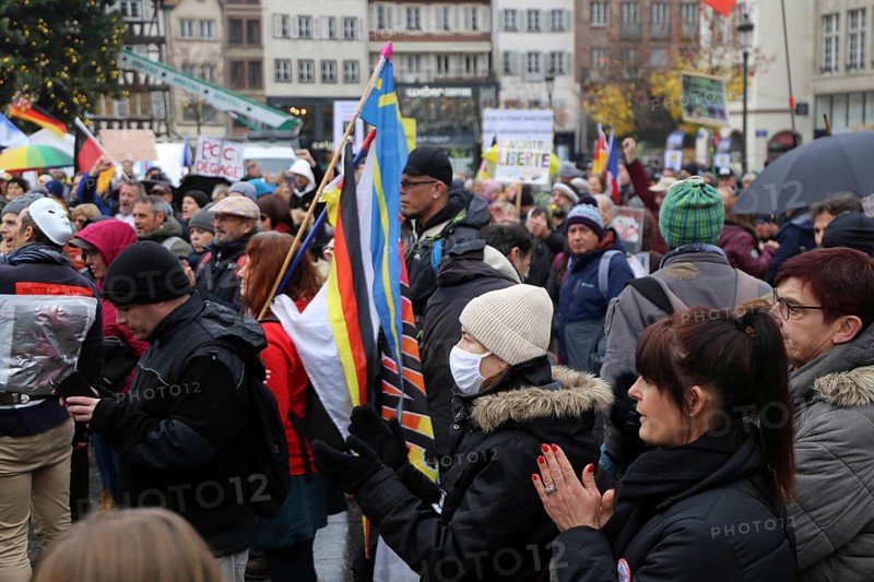 Strasbourg, France: Large demonstration for freedom against the corona measures and the vaccination pressure in France, Germany and other parts of Europe. The demonstration was organised by the peace initiative Europeansunited