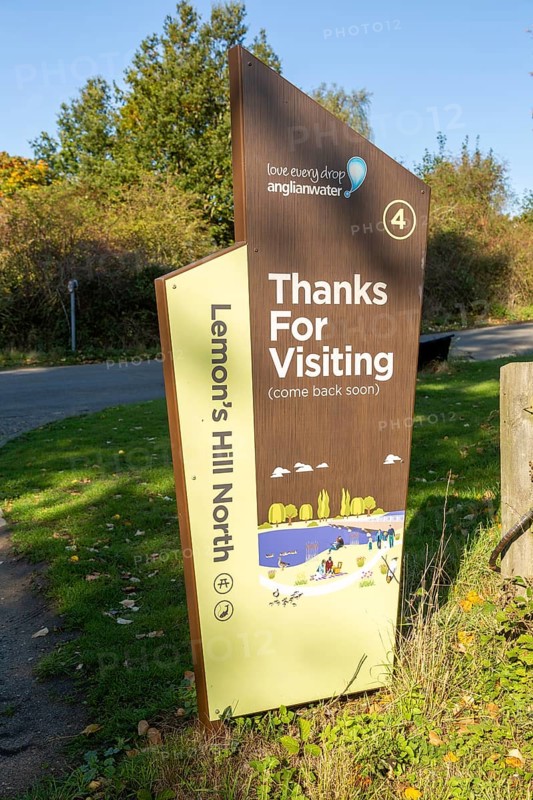 Alton Water reservoir lake, Suffolk, England, UK Thanks for Visiting notice sign at Lemon's Hill North, Tattingstone