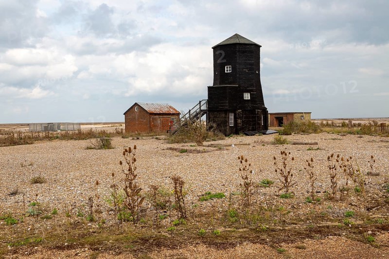 Black Beacon building at former Atomic Weapons Research Establishment, Orford Ness, Suffolk, UK now a nature reserve