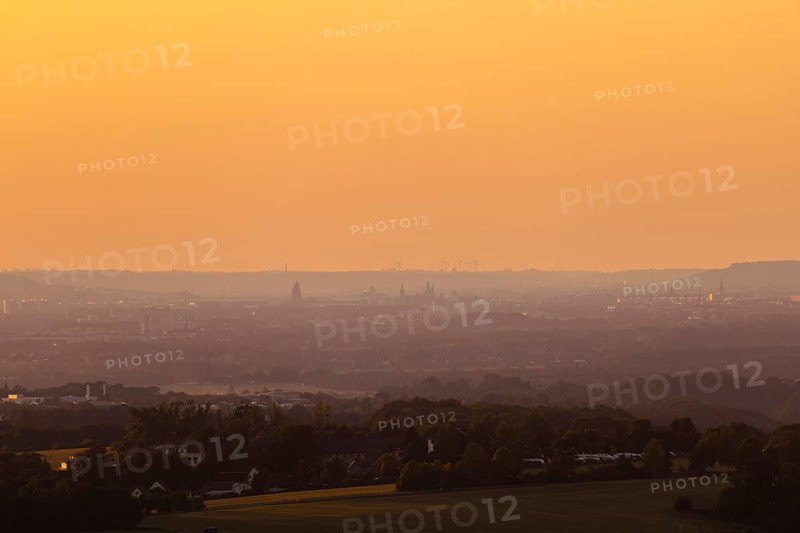 View of the Elbe valley towards Dresden from Koenigstein Fortress, Koenigstein, Saxony, Germany, Europe