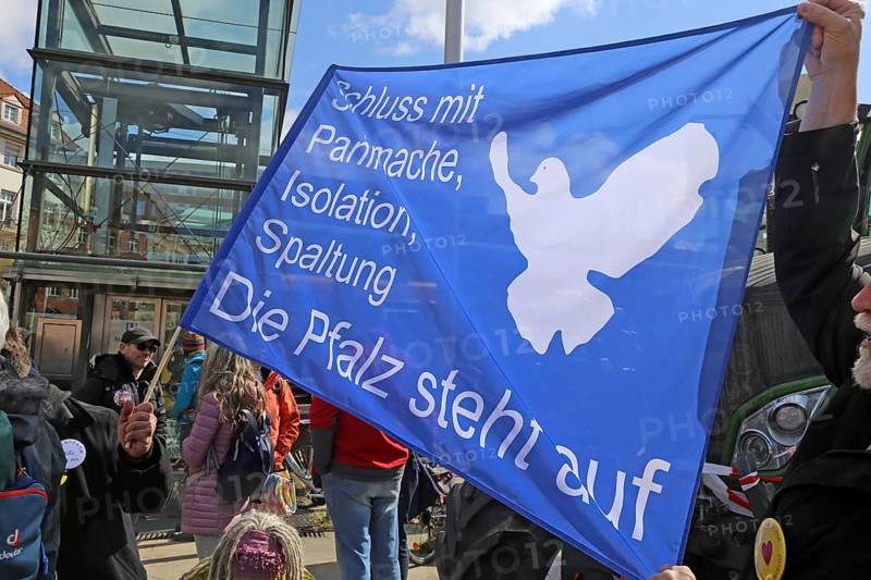 Lateral thinker demonstration in Stuttgart. The motto of the demonstration was Fundamental rights are not negotiable