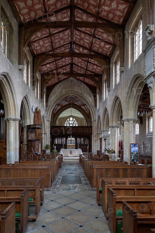 Interior of the priory church at Edington, Wiltshire, England, UK