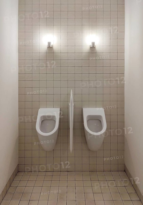 Two urinals in the men's toilet, Krefeld, Lower Rhine, North Rhine-Westphalia, Germany, Europe