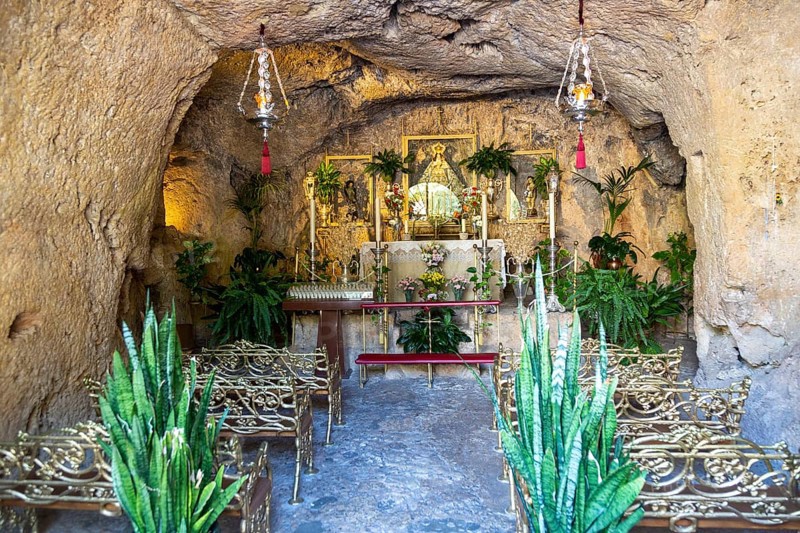 Sanctuary chapel building Santiago de la Virgen De la Pena, Mijas, Malaga province, Andalusia, Spain, Europe