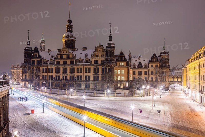 Dresden's Old Town with its historic buildings. Residential Palace in Sophienstrasse, Dresden, Saxony, Germany, Europe