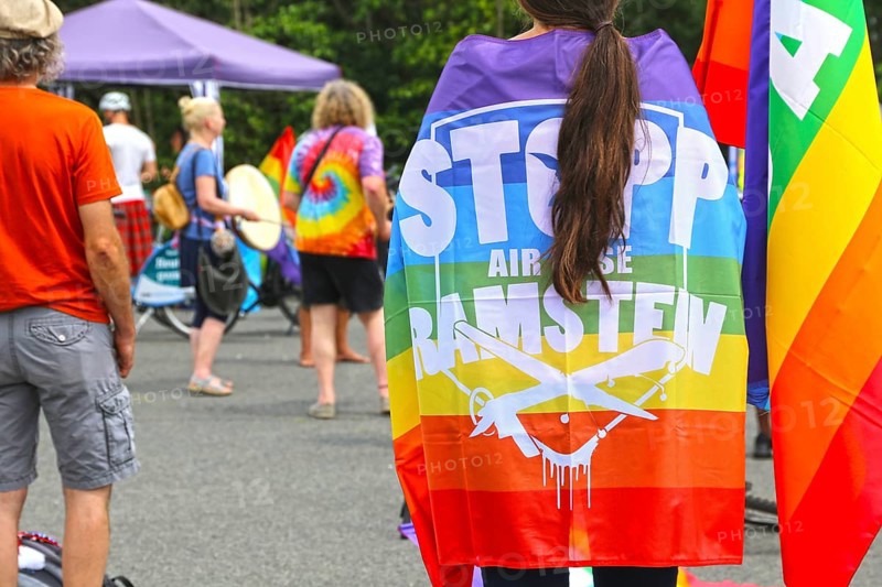 Ramstein 2021 peace camp bicycle demonstration: A bicycle demonstration took place on Saturday under the motto Stop Ramstein Air Base, organised as a rally from the starting points in Kaiserslautern, Kusel, Pirmasens and Homburg