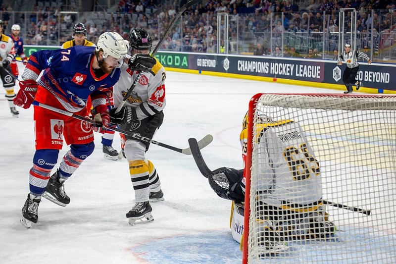 Game scene Adler Mannheim against Rouen Dragons (Champions Hockey League)