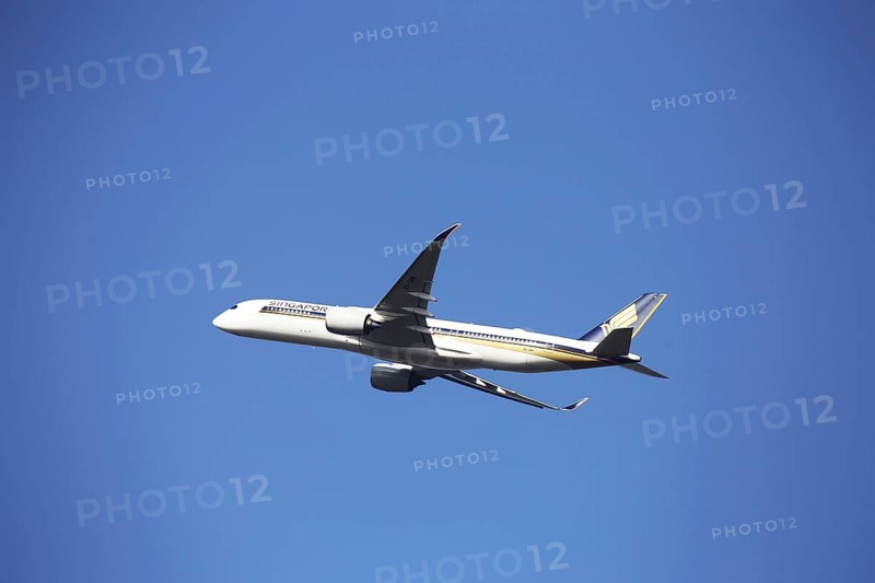 A Singapore Airlines passenger aircraft takes off from Frankfurt Airport