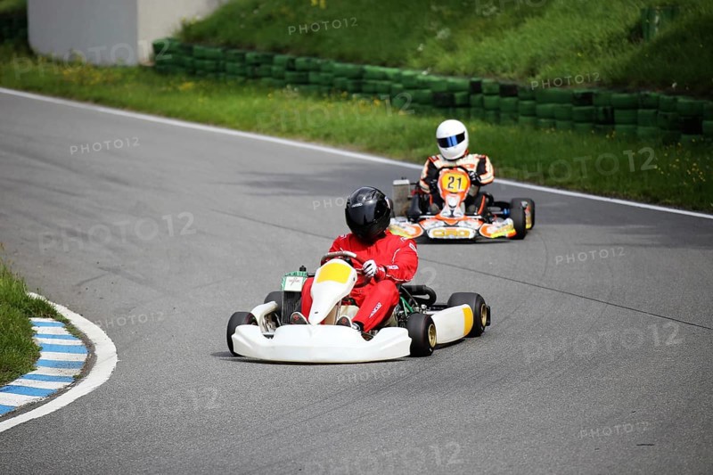 Kart driver on the Walldorf kart track, Baden-Wuerttemberg