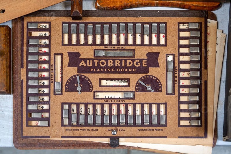 Autobridge playing board vintage product on display at auction room