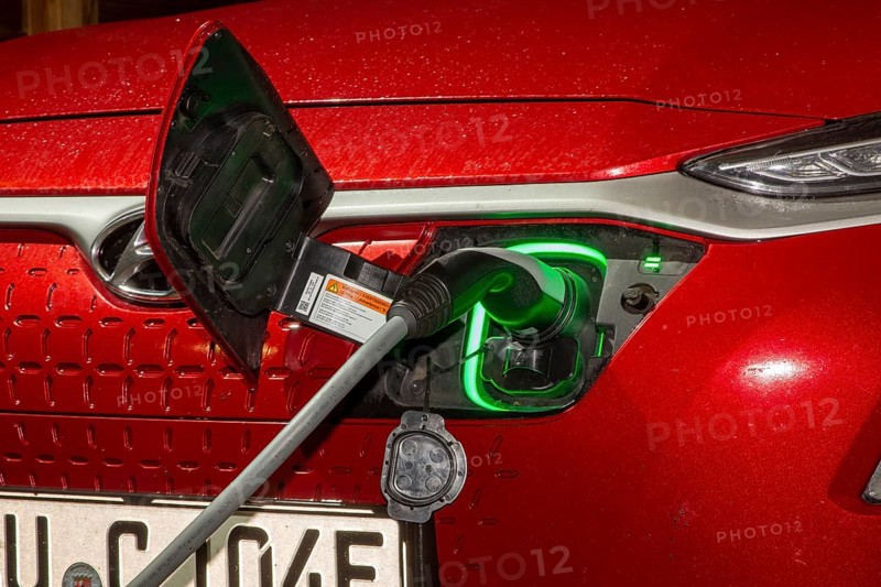 Hyundai electric car at a charging station