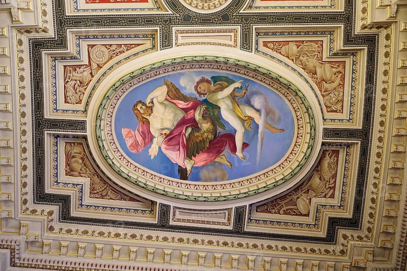 Ceiling design, interior design, Semperoper, Dresden, Saxony, Germany, Europe