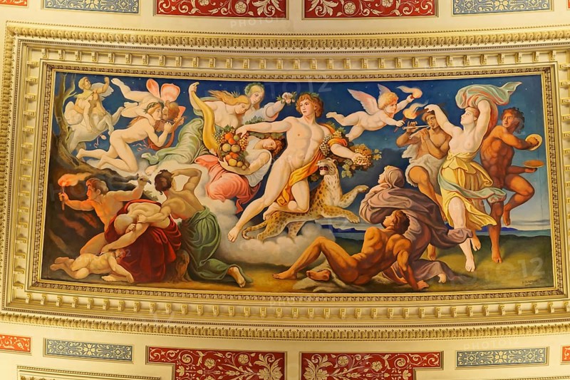 Ceiling design, interior design, Semperoper, Dresden, Saxony, Germany, Europe