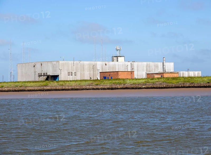 Lady Florence boat trip cruise River Ore, Orford Ness, Suffolk, England BBC World Service radio transmitter building