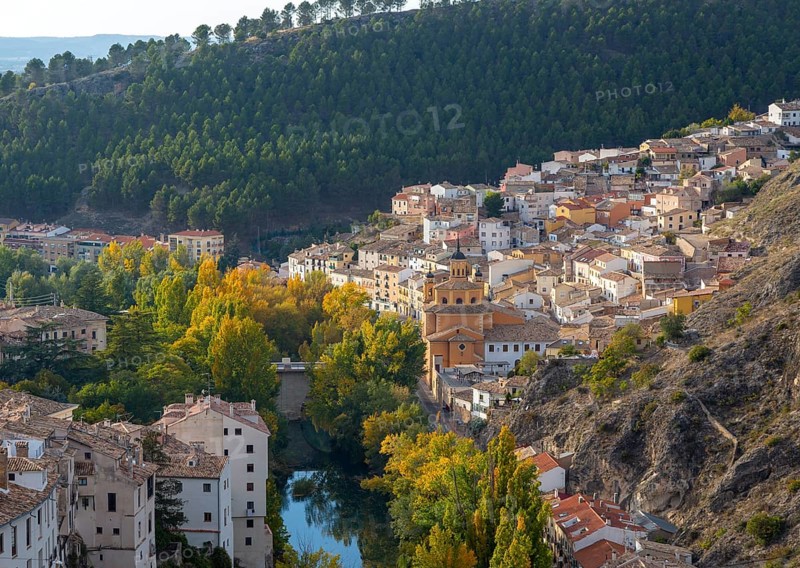 San Anton bridge and barrio neighbourhood, Rio Jucar, Cuenca, Castille La Mancha, Spain, Europe