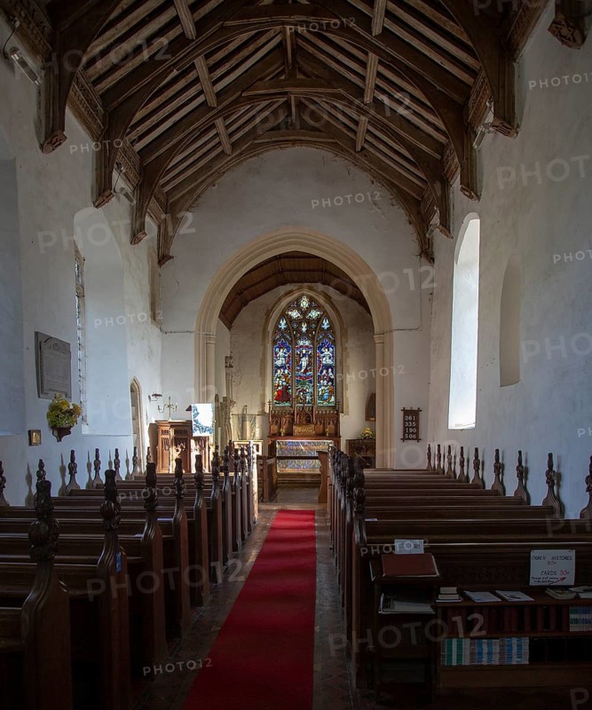 Interior of church St Margaret South Elmham, Suffolk, England, UK