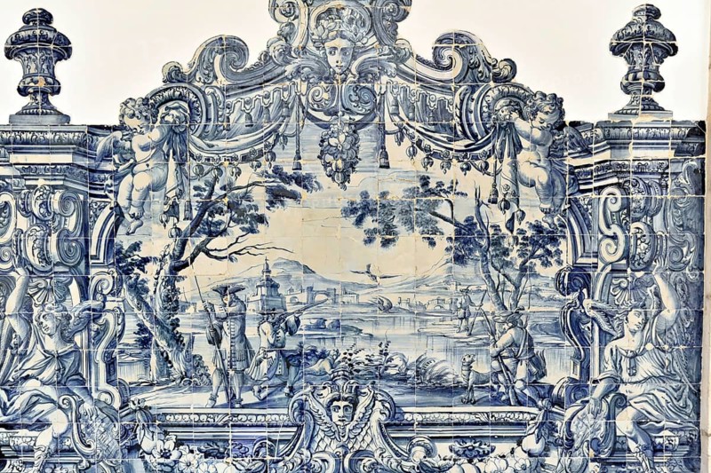Azulejos, tile painting, Monastery of Sao Vicente de Fora, built until 1624, Old Town, Lisbon, Lisboa, Portugal, Europe