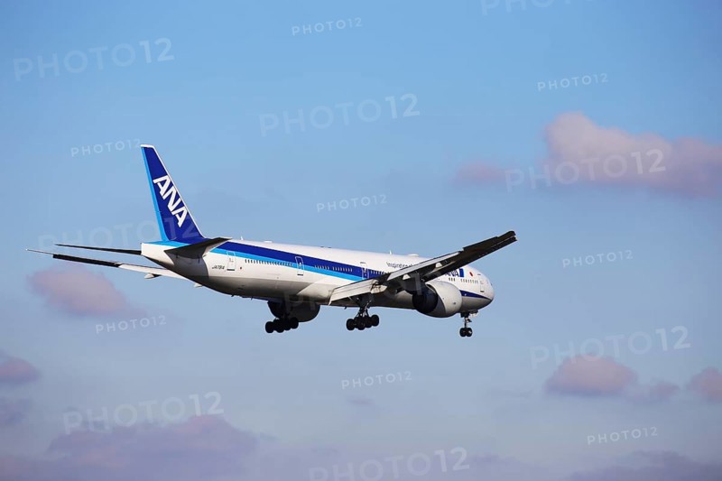 A passenger plane of the Japanese airline ANA lands at Frankfurt Airport