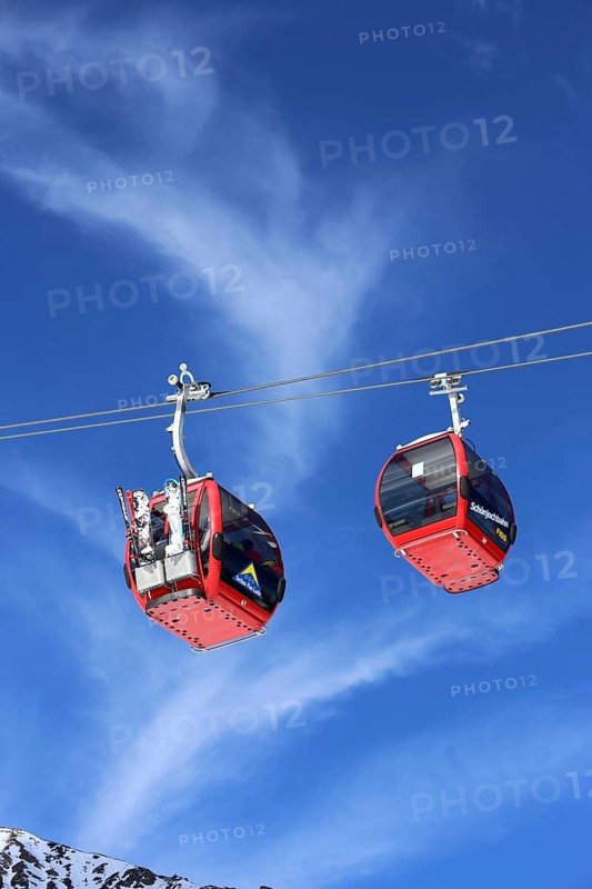 The Schoenjochbahn in the ski area of Serfaus, Fiss, Ladis (Tyrol)