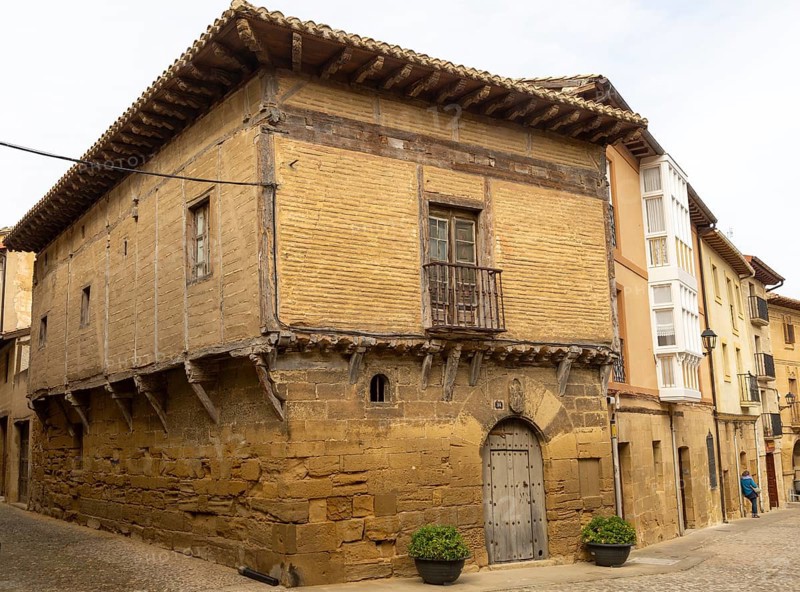 Historic buildings medieval architecture, Plaza Mayor, Briones, La Rioja Alta, Spain medieval architecture