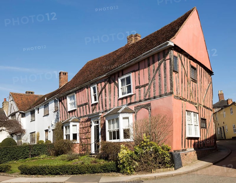 Historic half-timbered building house called Cordwainers, Lavenham, Suffolk, England, UK
