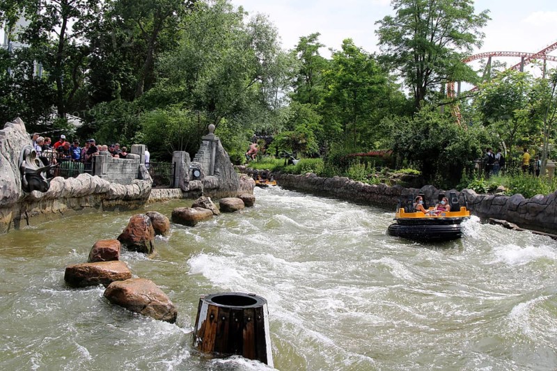 Dino-Splash (formerly: Donnerfluss) at the Holiday-Park in Hassloch, Palatinate