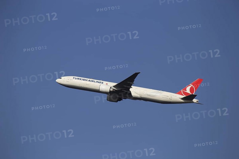 A Turkish Airlines passenger aircraft takes off from Frankfurt Airport