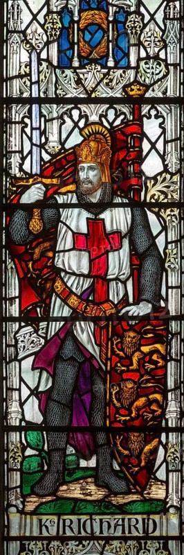 Stained glass window of King Richard Saint Thomas church, Salisbury, Wiltshire, England, 1920, by James Powell and Sons