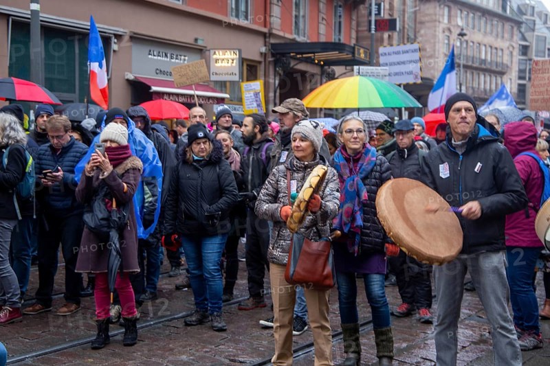 Strasbourg, France: Large demonstration for freedom against the corona measures and the vaccination pressure in France, Germany and other parts of Europe. The demonstration was organised by the peace initiative Europeansunited
