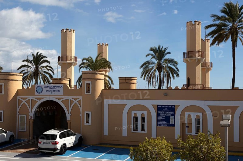 Sailing school building, Fuengirola, Costa del Sol, Andalusia, Spain, Europe