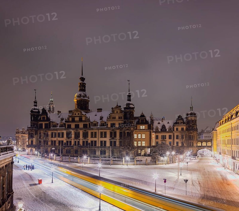 Dresden's Old Town with its historic buildings. Residential Palace in Sophienstrasse, Dresden, Saxony, Germany, Europe