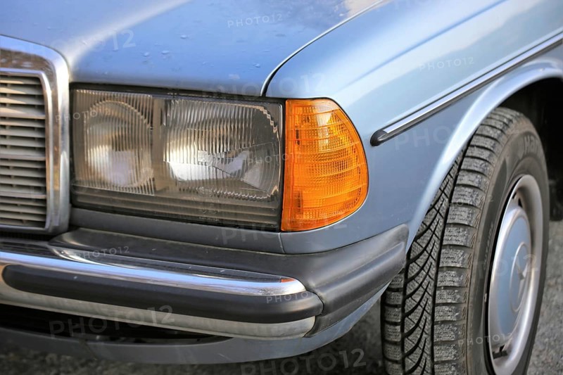 Close-up of a Mercedes from the legendary W-123 series
