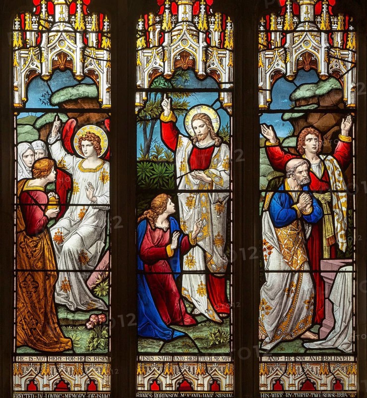 Stained glass window Holy Trinity church, Long Melford, Suffolk, England, UK