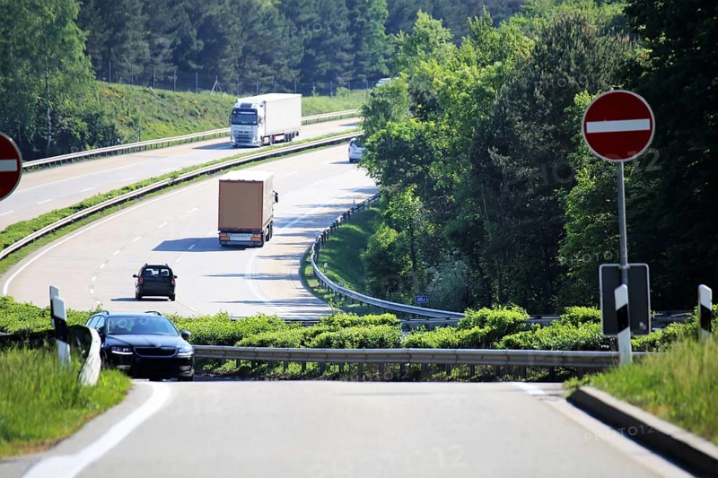 Motorway with little traffic. Taken on the A 6 motorway near Kaiserslautern