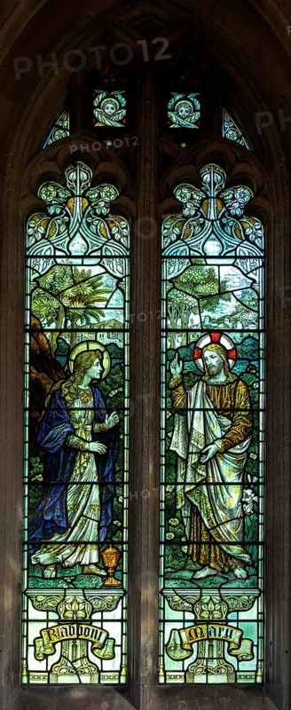 Stained glass window Noli me Tangere Seend church, Wiltshire, England, UK 1908 James Powell and Sons
