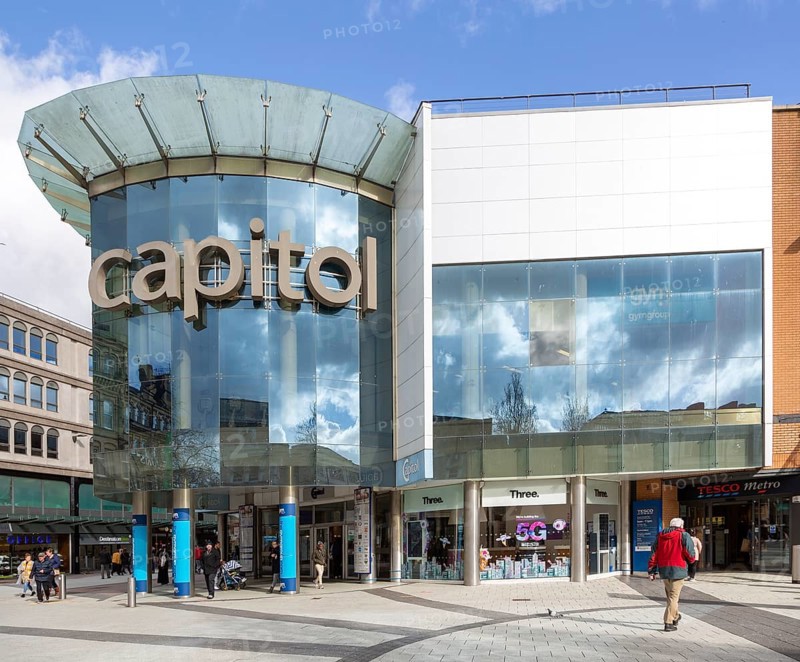Capitol modern shopping centre development in city centre of Cardiff, South Wales, UK
