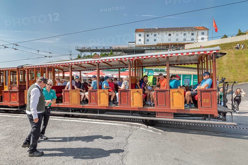 Cog railway at Rigi-Kulm mountain station, Lake Lucerne, Canton Lucerne, Switzerland, Rigi, Schwyz, Switzerland, Europe