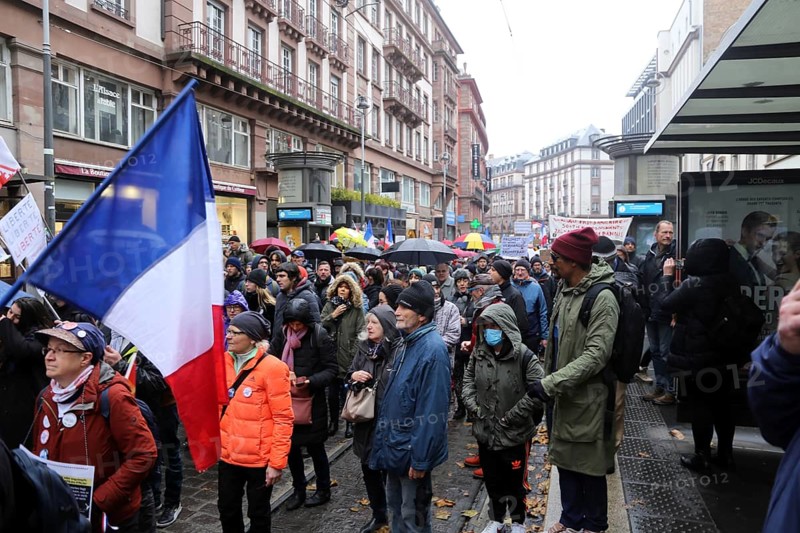 Strasbourg, France: Large demonstration for freedom against the corona measures and the vaccination pressure in France, Germany and other parts of Europe. The demonstration was organised by the peace initiative Europeansunited