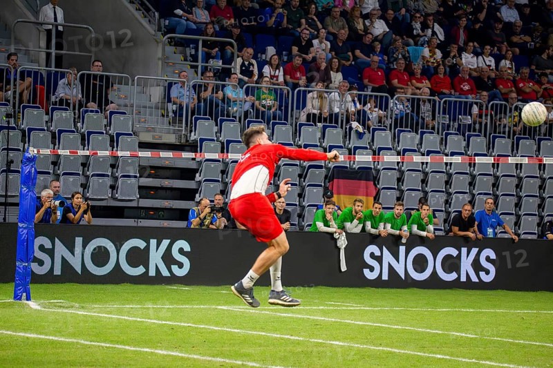 Fistball World Championship from 22 July to 29 July 2023 in Mannheim: Germany is the Fistball World Champion. The German team beat Austria 4:0 in the final. Here in the picture: The Austrian Karl Muellehner