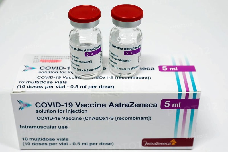 Vaccine vials and packs with the Covid19 vaccine Astra Zenica, Schoenefeld, 26/02/2021