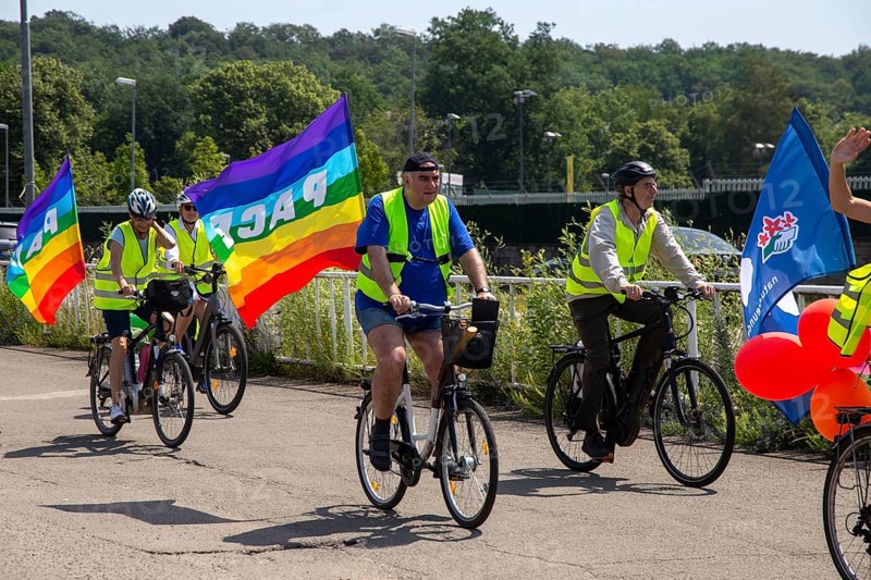 Ramstein 2022 peace camp bicycle demonstration: A bicycle demonstration was held on Sunday under the motto Stop Ramstein Air Base, organised as a rally from the starting points in Kaiserslautern, Kusel and Homburg