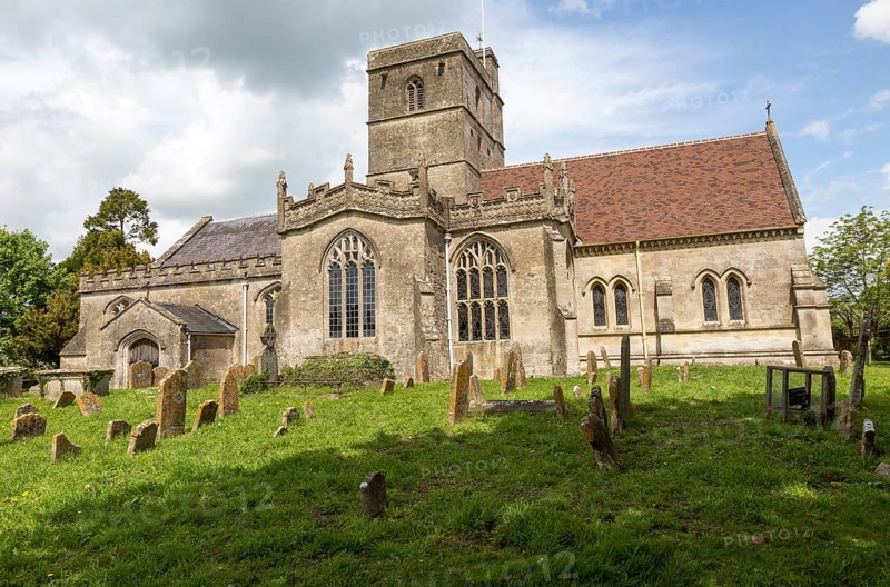 Village parish church of All Saints, All Cannings, Vale of Pewsey, Wiltshire, England, UK