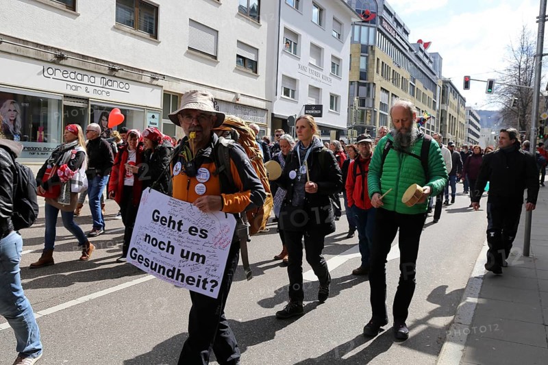 Lateral thinker demonstration in Stuttgart. The motto of the demonstration was Fundamental rights are not negotiable